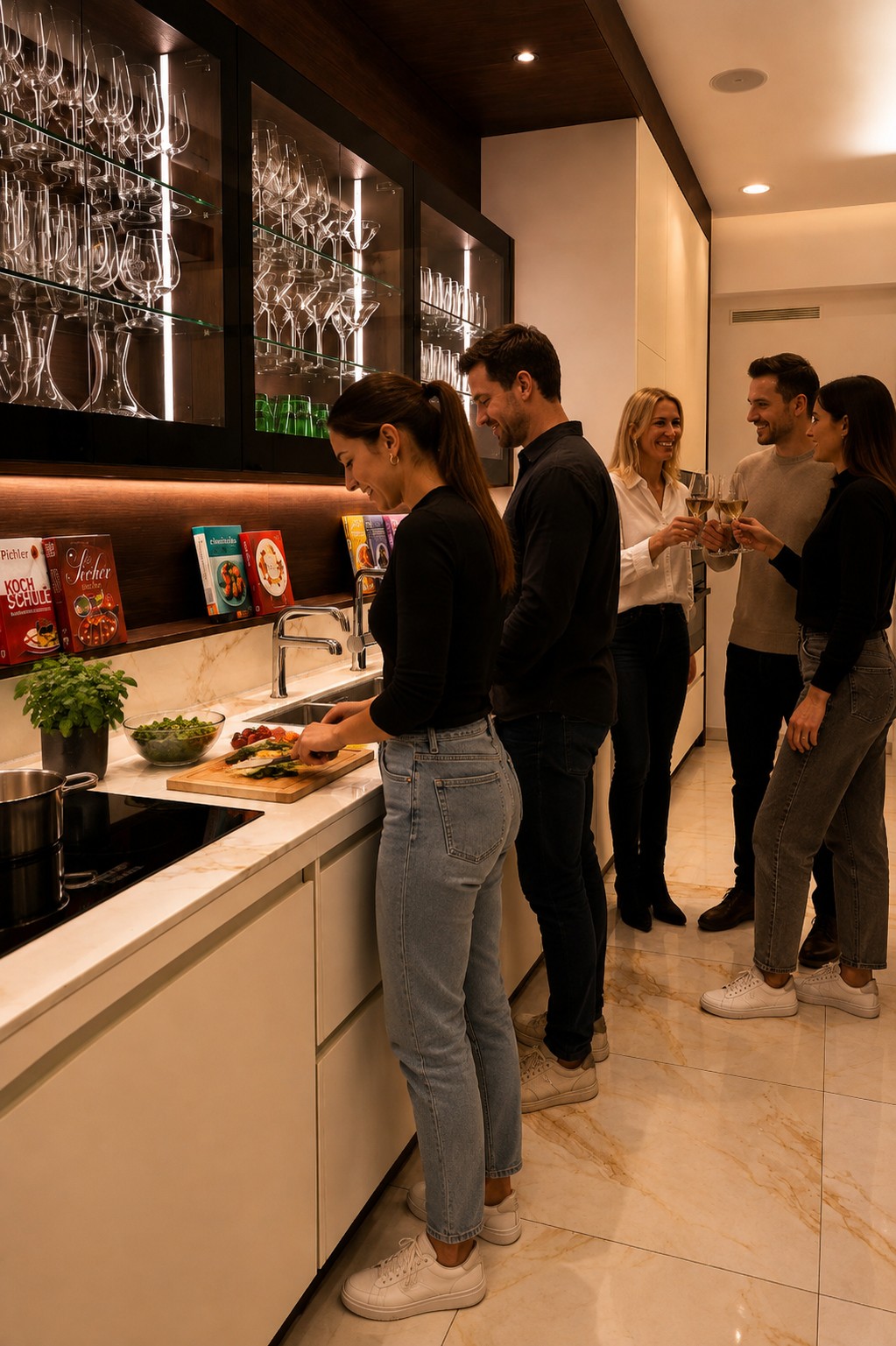 Teambuilding · Gruppe kocht gemeinsam in der Eventküche